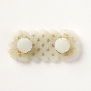 Penselbad och bältesspänne, nefrit.  Qingdynastin.