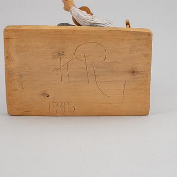 HERMAN ROSELL, sculpture, wood, signed and dated 1945.