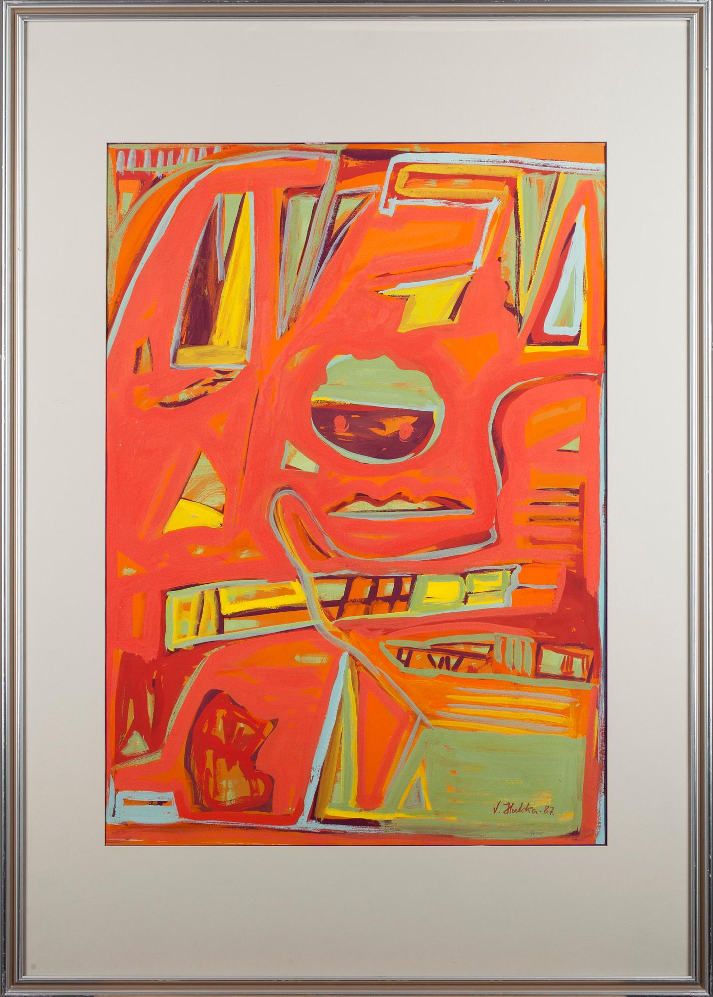 VEIJO HUKKA, gouache, signerad och daterad -87.