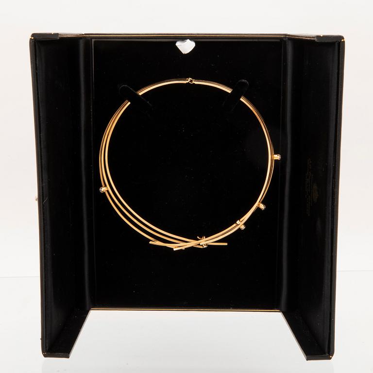 Halsband/Collier 18K guld med runda briljantslipade diamanter, L. Omélius Malmö 1960-tal.