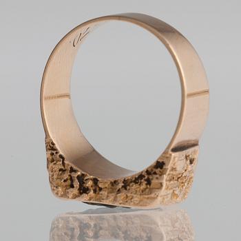 Björn Weckström, RING, 14K guld, kopparmalm, "Guldsten" Lapponia 1970.