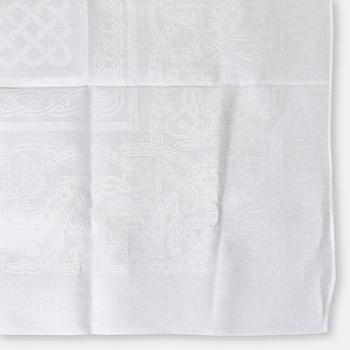 Signe Sohlman, two linen damask table cloths, 'Drakmönstret'.