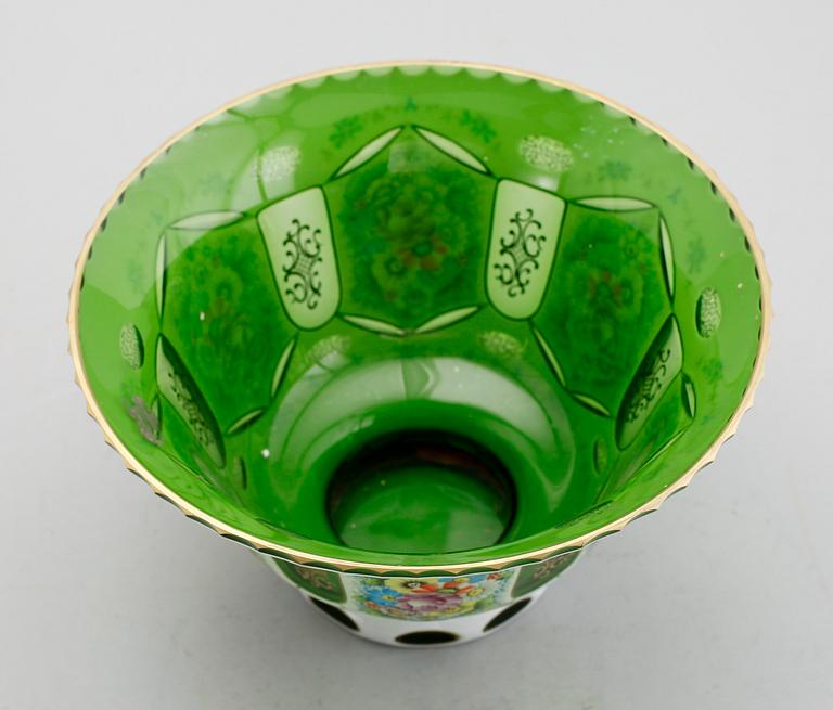SKÅL, glas, Böhmen, sannolikt sekelskiftet 1900.