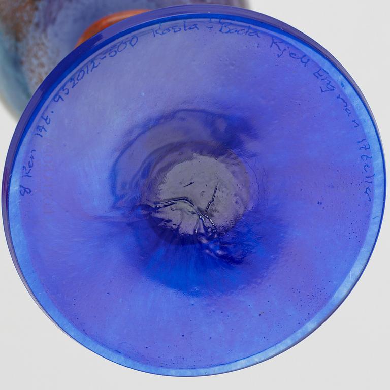 Kjell Engman, two glass cups, Kosta Boda.
