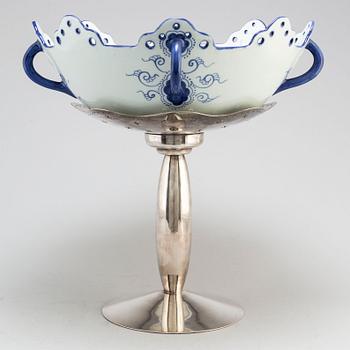 BOREK SIPEK, an 'Odette' porcelain and silver plated brass centrepiece from Driade, Italy.