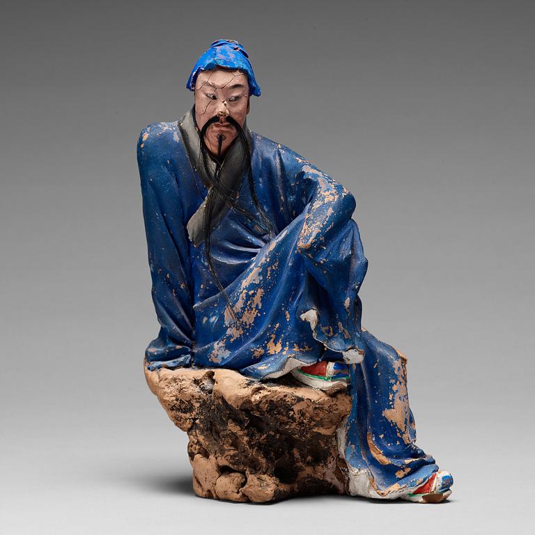 SKULPTUR, lera. Qingdynastin, 1800-tal.