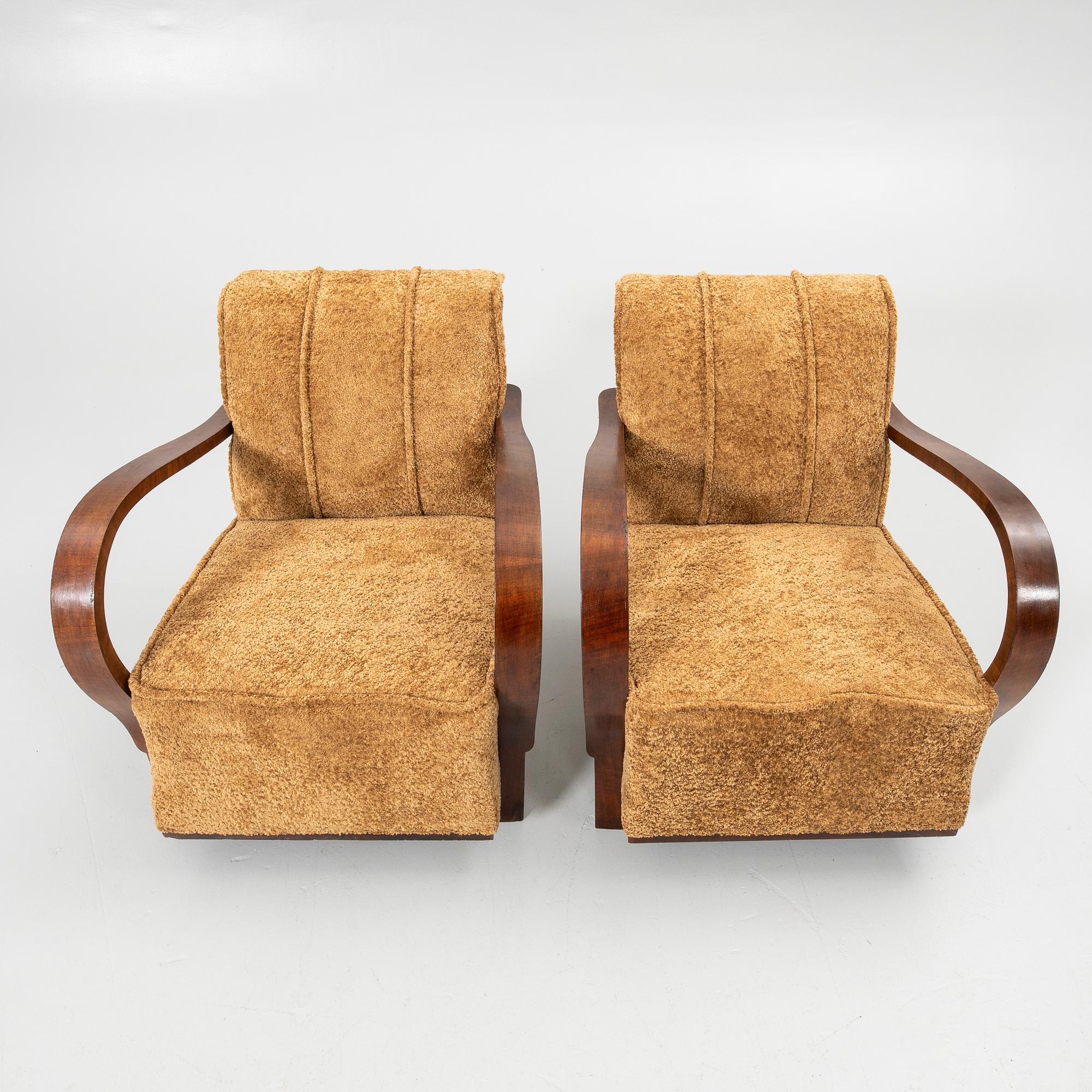 Armchairs, a pair, Art Deco style, 20th century.