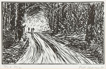 MATTI HELENIUS, träsnitt, signerad och daterad -85, numrerad 30/30.