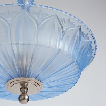 Simon Gate, & Erik Tidstrand, a ceiling lamp, model "26268 / GD. 5.", Nordiska Kompaniet and Orrefors, executed ca 1926.