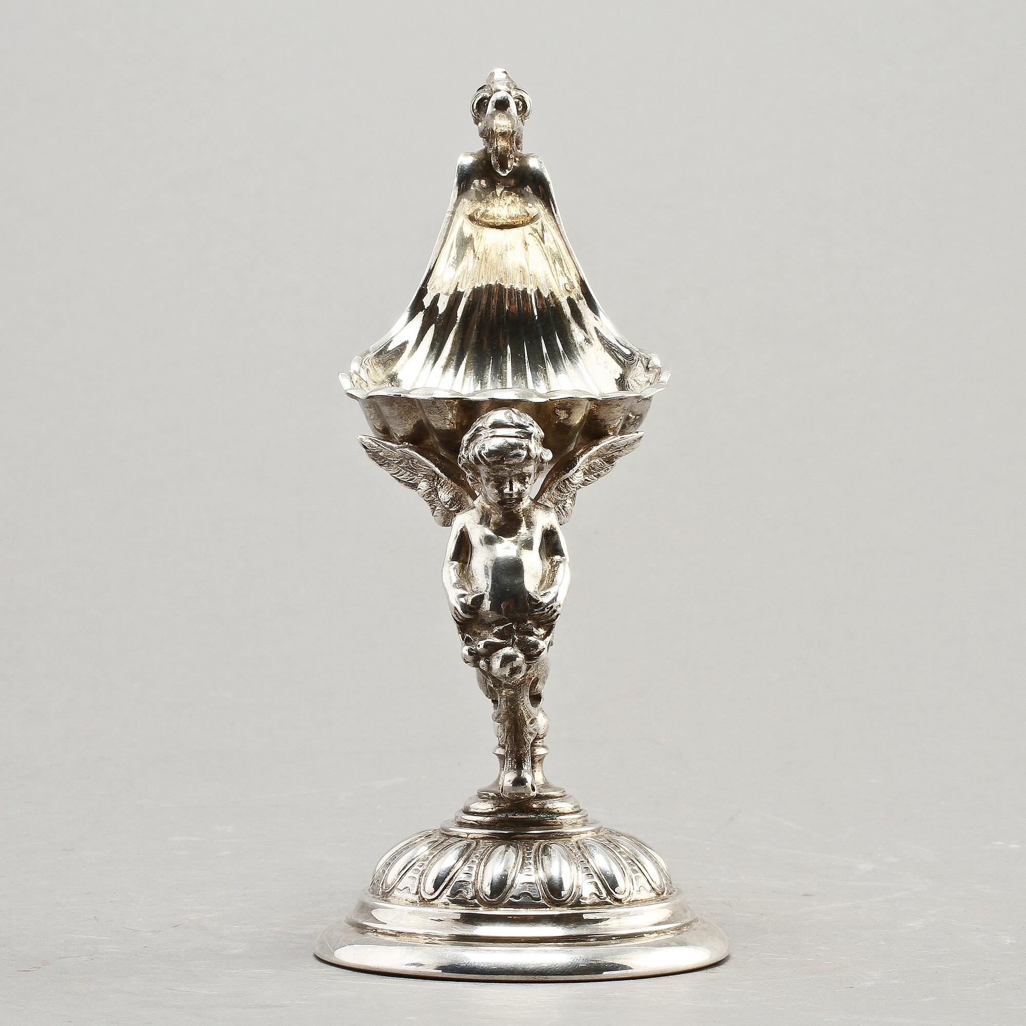 SALTKAR, silver, barockstil, 1900-tal. Vikt 280 gram.