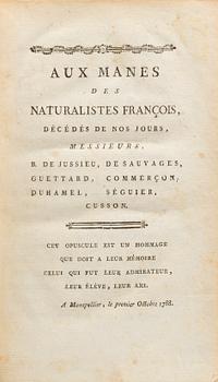 NOTICE DES INSECTES DE LA FRANCE... AV PIERRE JOSEPH AMOREUX PARIS 1789.