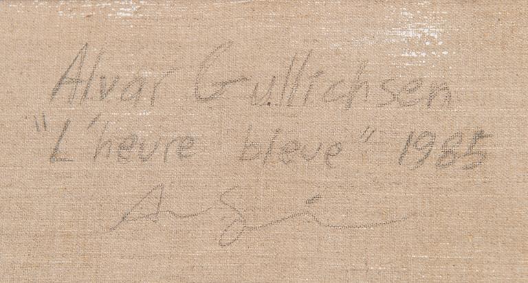 Alvar Gullichsen, öljy kankaalle, a tergo signeerattu ja päivätty 1985.