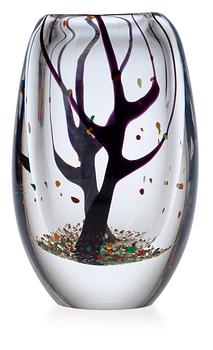 886. A Vicke Lindstrand 'Autumn' glass vase, Kosta 1950's-60's.