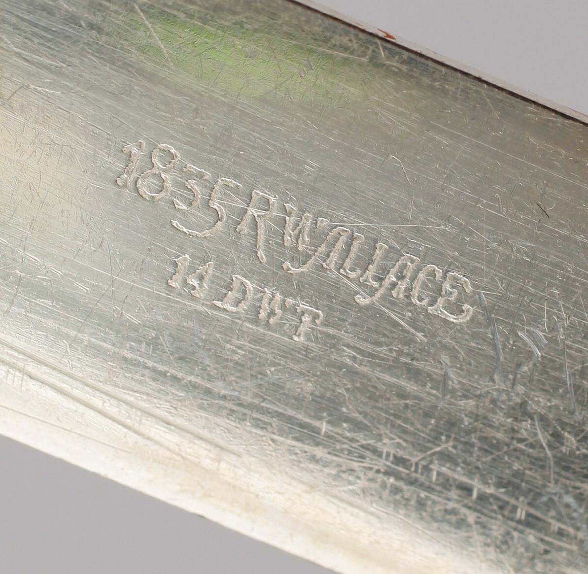 BESTICK, 18 delar, silver, Amerika, omkring år 1900. Vikt med stålblad ca 849 gram.