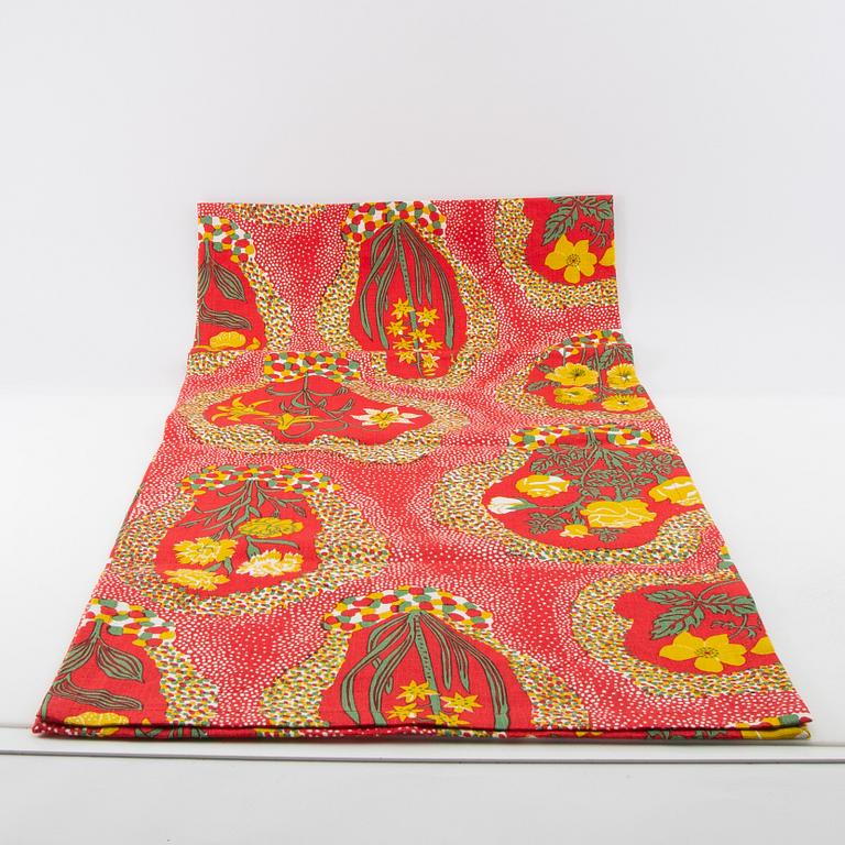 Firma Svenskt Tenn, Svenskt Tenn, waist apron, runner and 4 pcs of coasters, "Catleya Lin" and "Lin Korall".