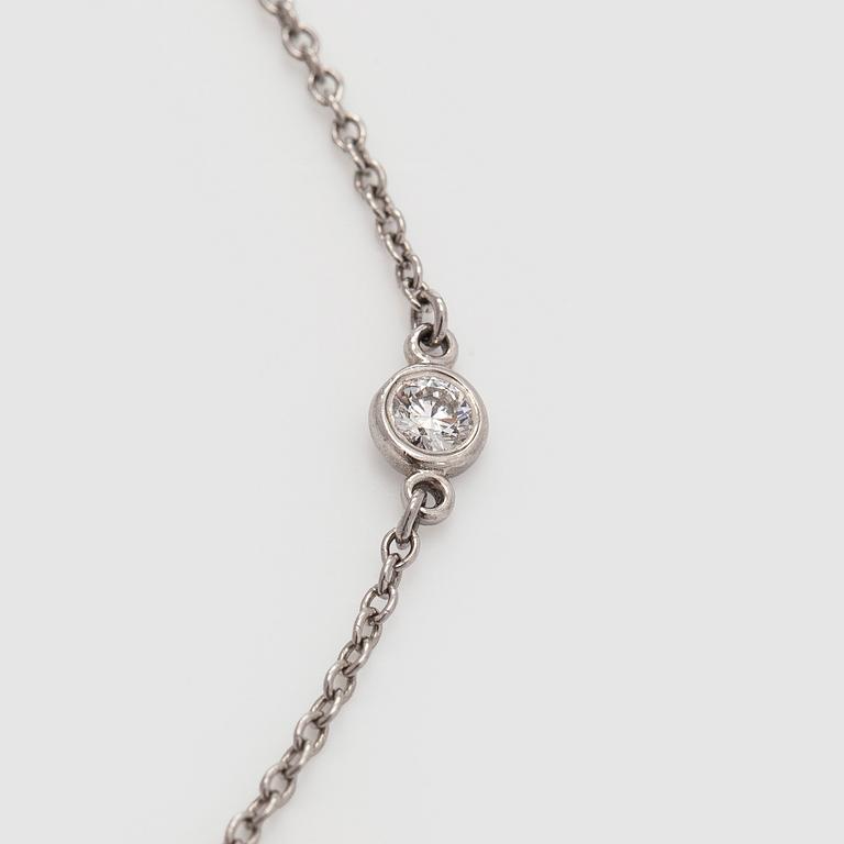 Tiffany & Co, Elsa Peretti, a platinum "Diamonds by the Yard" bracelet with brilliant-cut diamonds.
