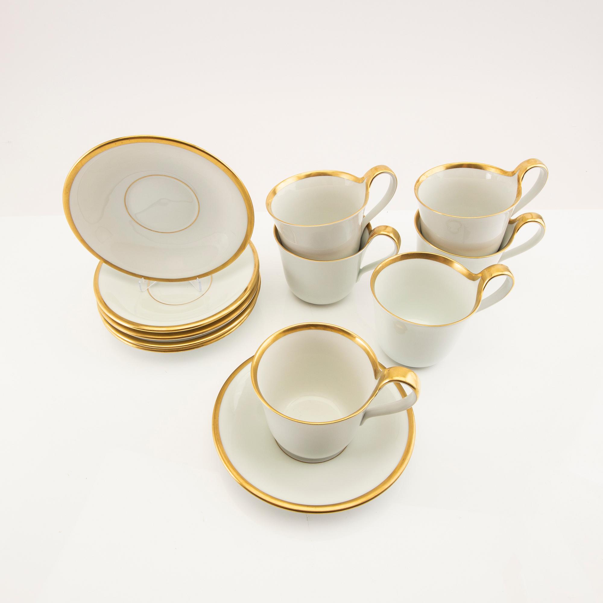 Cup and saucer set of 6 Bing & Grondahl porcelain.