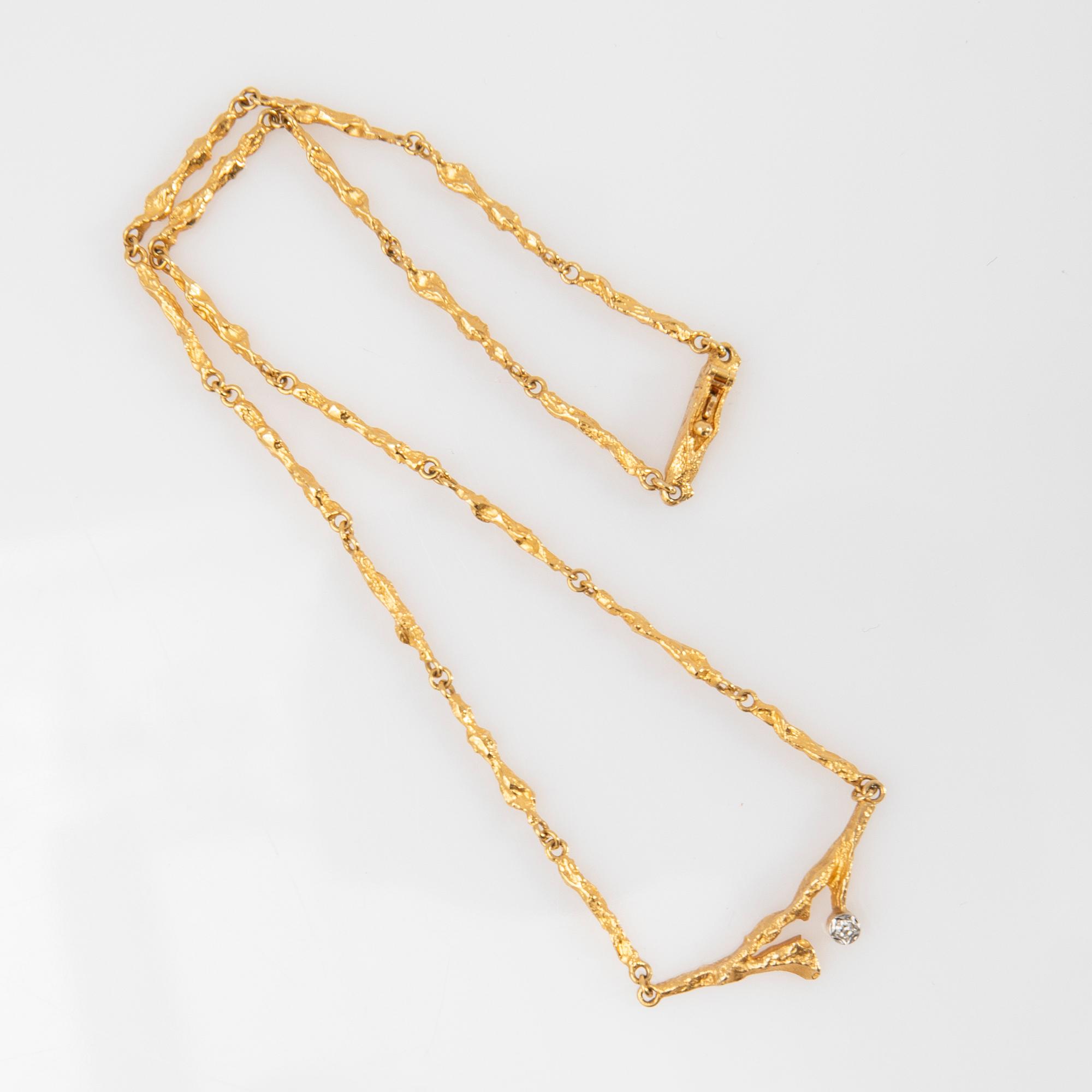 Björn Weckström, Necklace, "Vårdagg", 18K and brilliant-cut diamond, Lapponia.