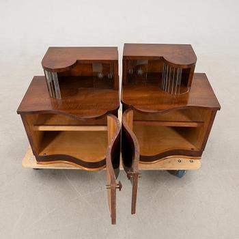 Bedside tables, a pair, Art Deco, first half of the 20th century.