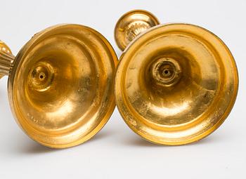 LJUSSTAKAR, ett par, Louis XVI-stil, brons, 1800-tal.
