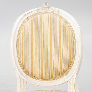 A pair of Gustavian chairs, Stockholm, late 18th century.