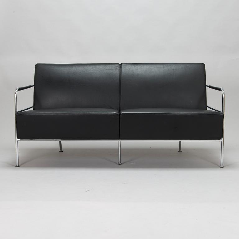 Gunilla Allard, a black leather 'Cinema' sofa from Lammhults.