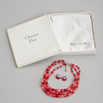 HALSBAND SAMT ÖRHÄNGEN, 1 par, Christian Dior.