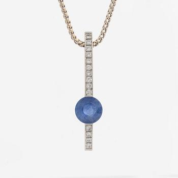 Atelier Ajour necklace in 18K white gold with sapphire and brilliant-cut diamonds.