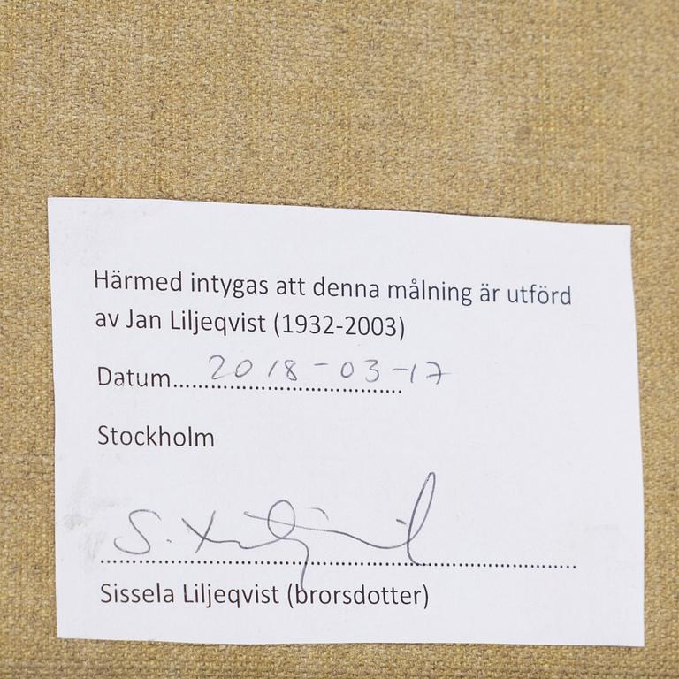 JAN LILJEQVIST, oil on canvas, not signed.