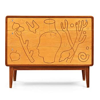 245. Sven Erik Skawonius, & Olof Östberg, a Swedish Modern mahogany and beech chest of drawers,  G.A Berg 1930's-40's, one of two known executed.