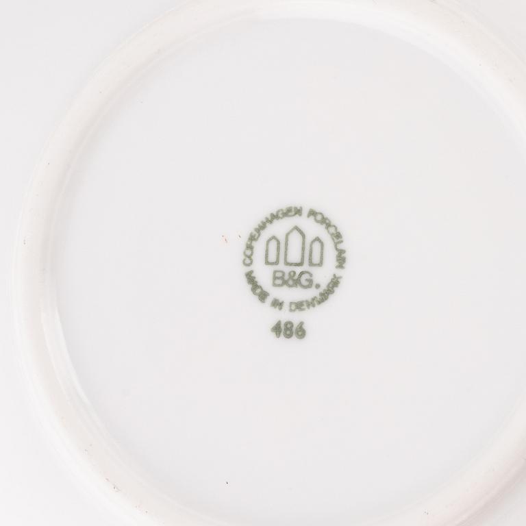 Kaffekoppar med fat, 8 delar, porslin, Bing & Grøndahl, Danmark.