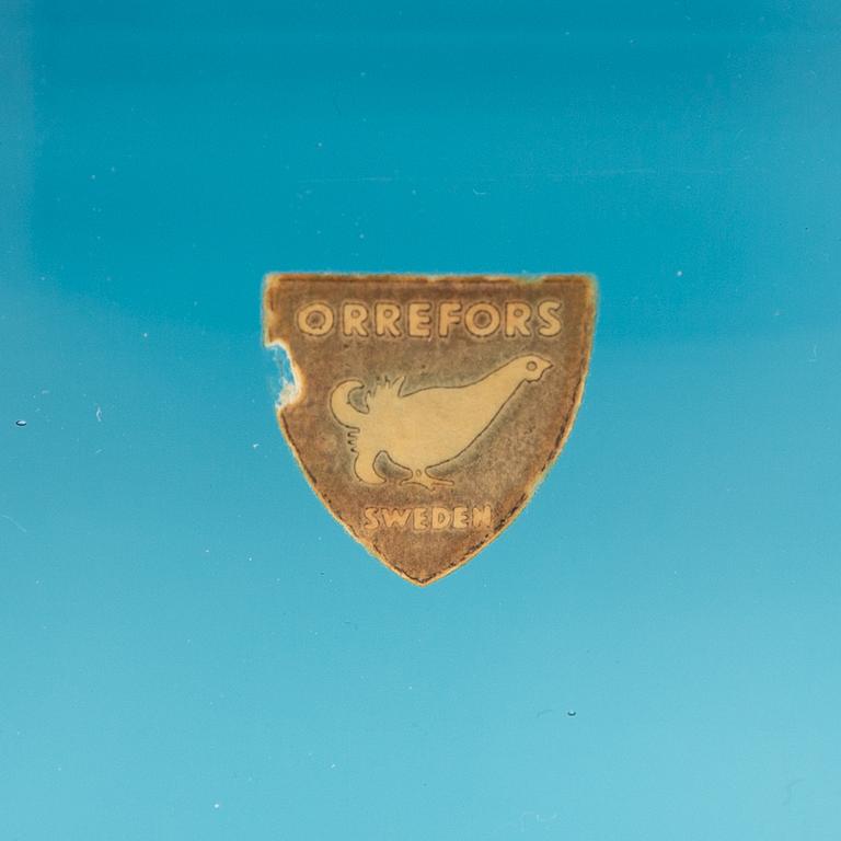 Nils Landberg, wine cooler, glass, Orrefors, 1950s.