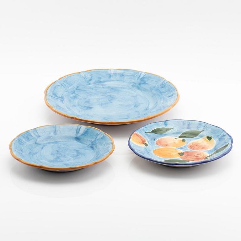 Lena Linderholm, Service, 45 + 8 pieces, ceramics, and glass, 5 pcs, Solimene, Italy, and Bergdala, 21st century.