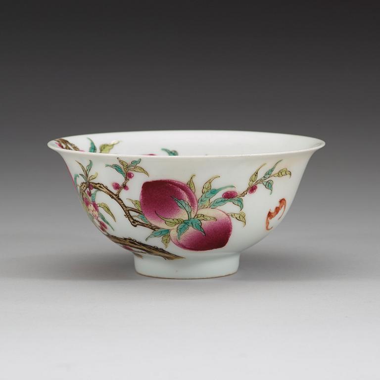 A famille rose "peach" bowl, presumably Republic (1912-1949).