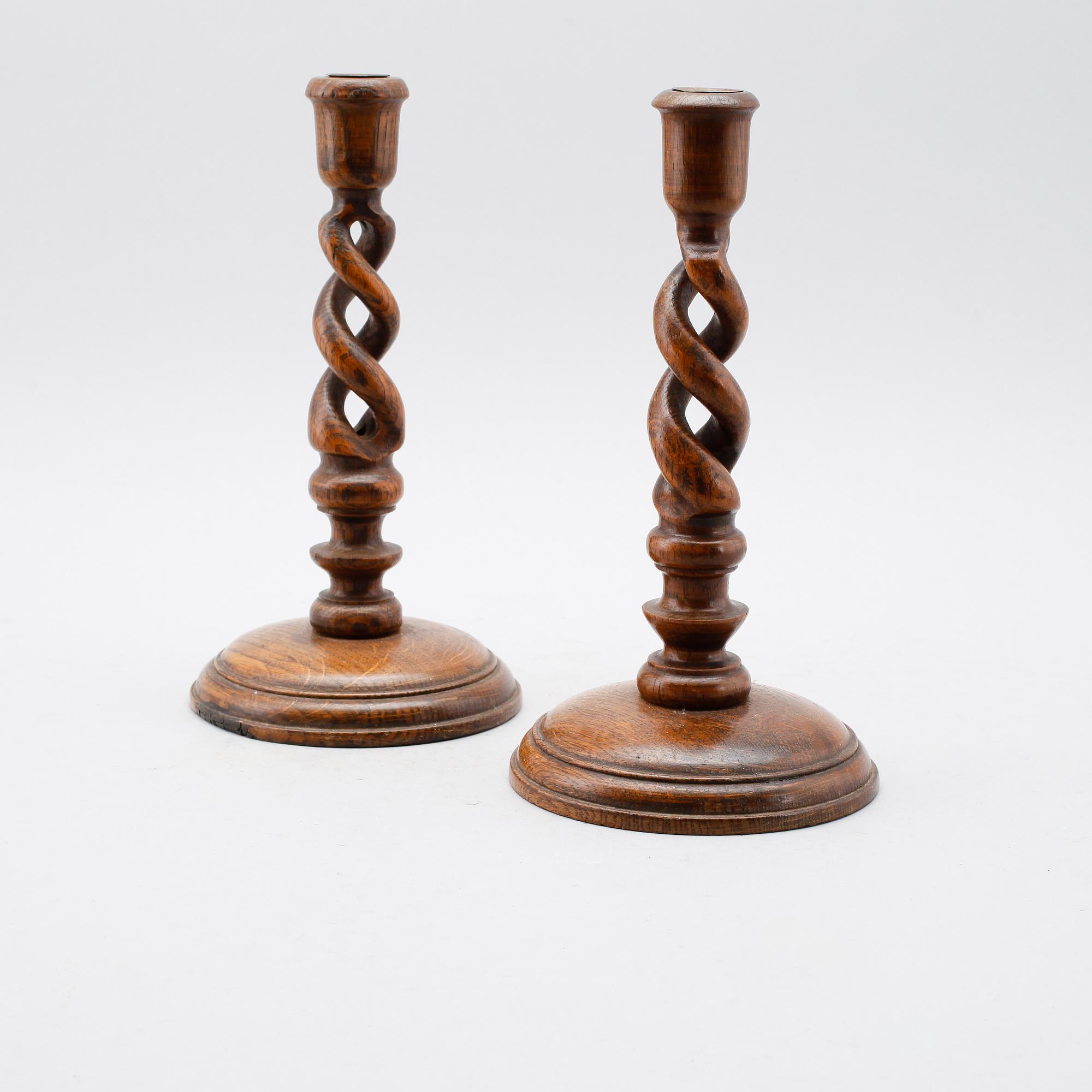 LJUSSTAKAR, 1 par, trä, 1900-talets första hälft.