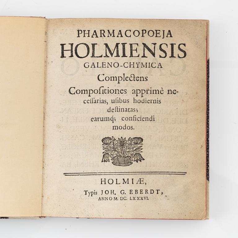 The first Swedish Pharmacopoeia, 1686.