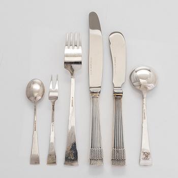 Mauno Honkanen, a 16-piece set of 'Tähkä' silver cutlery, Tillander Helsinki 1967-68.