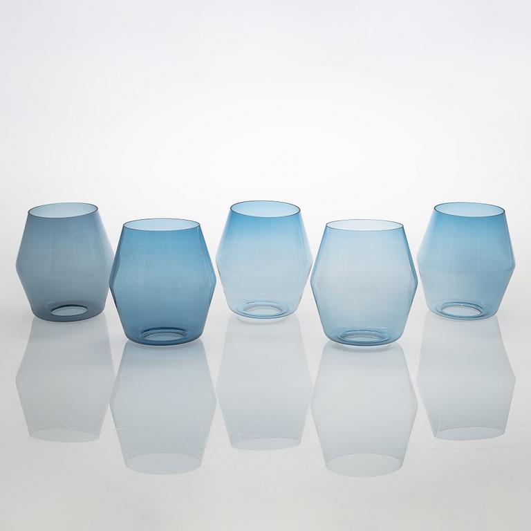 Tapio Wirkkala, glasskärmar, 5 st, Iittala 1960-tal.