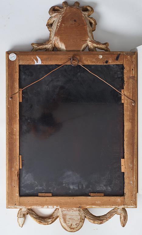 A Gustavian late 18th century two-light girandole mirror.