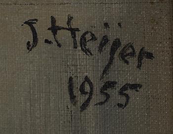 OKÄND KONSTNÄR, olja på duk, signerad J Heijer och daterad 1955.