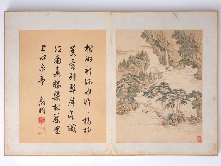 An album with 16 pages in the style of Wen Zhengming (1470–1559), Qing dynasty, 19th Century.