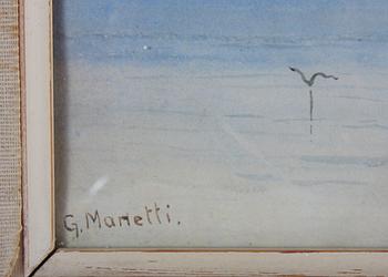 OKÄND KONSTNÄR, akvarell, sign G Manetti.