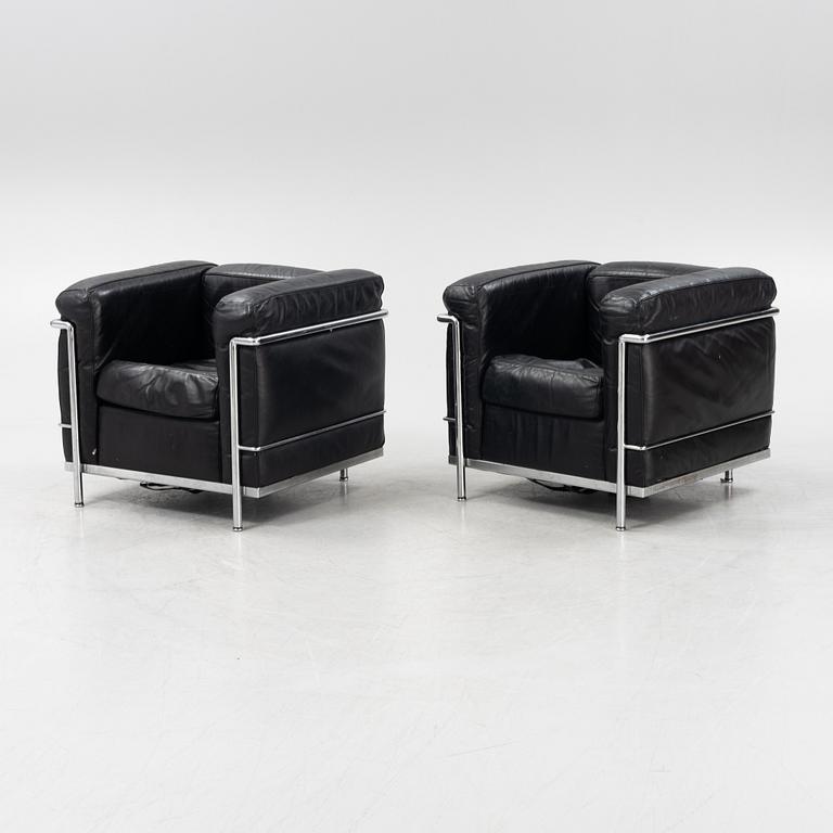 Le Corbusier, Pierre Jeanneret & Charlotte Perriand, a pair of 'LC2' easy chairs, Cassina.