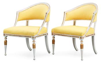 459. A pair of late Gustavian circa 1800 armchairs, by E. Ståhl.