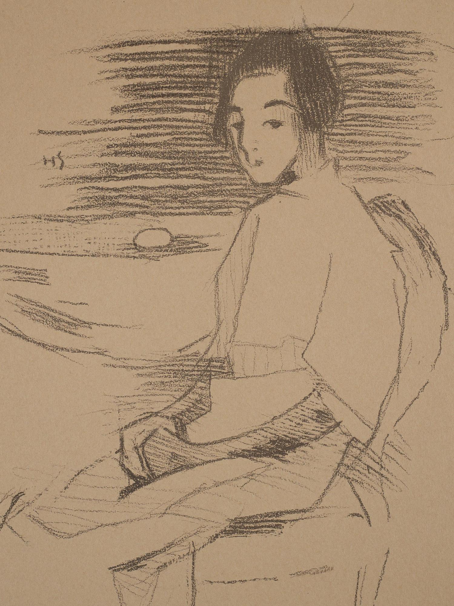 Helene Schjerfbeck, "Kostymbild (Bagarens dotter)".