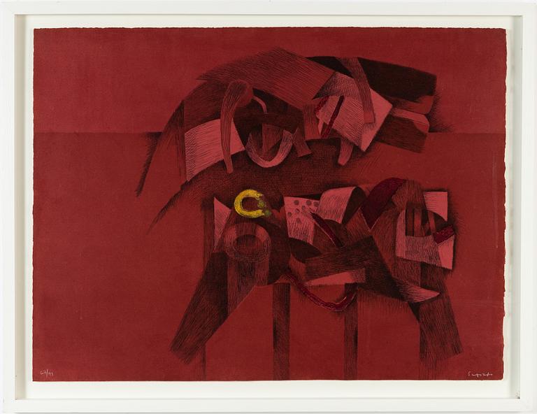 Fernando de Szyszlo Valdelomar, etching in colours, signed 67/99.