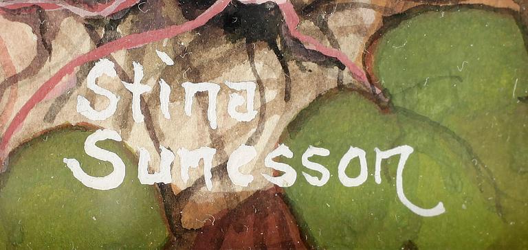 STINA SUNESSON, gouache, signerad.