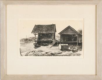 Folke Gullby · FOLKE GULLBY, etsning och torrnål, signerad och numrerad 111/310.