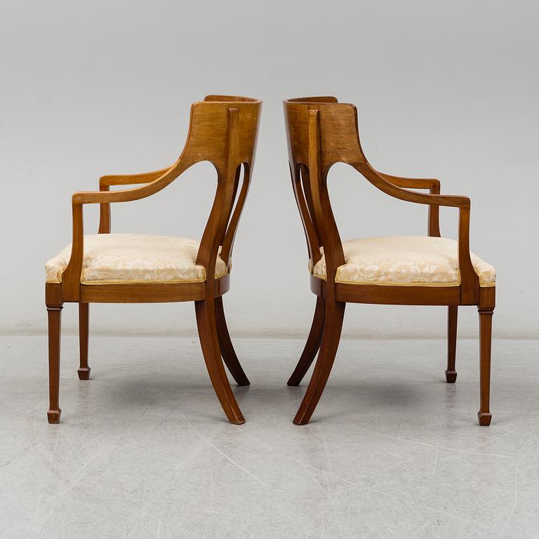 KARMSTOLAR, ett par, art nouveau, 1900-talets början.