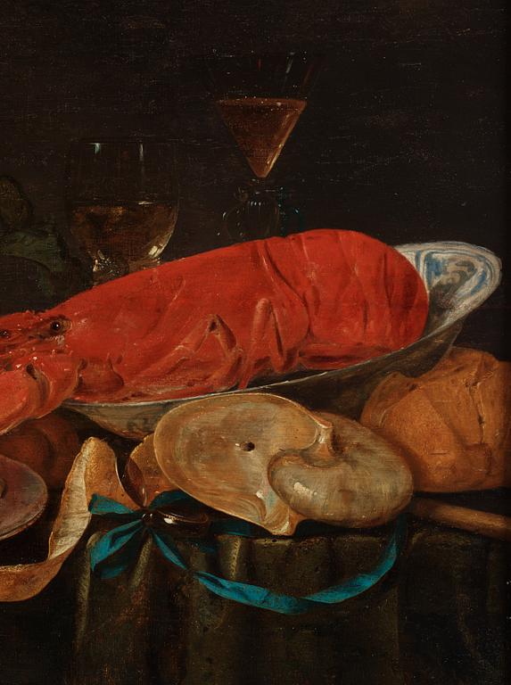 Pieter van Overschie (van Overschee), attributed to, Still Life with Lobster, Nautilus Shell, Wanli dish, and Lemon.
